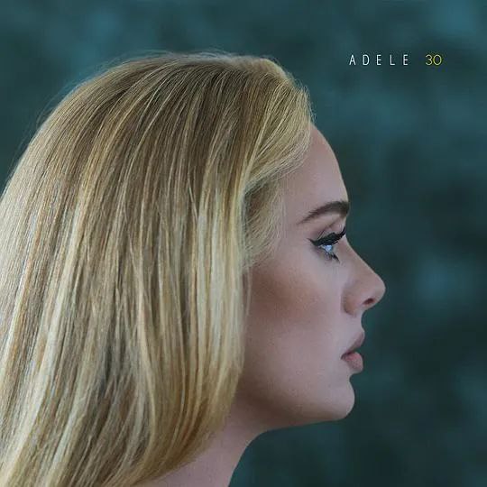 A profile shot features a fair-skinned, blonde-haired woman, identified as Adele, against a teal backdrop with the name "Adele" and the number "30" in the top right corner. (Captioned by AI)