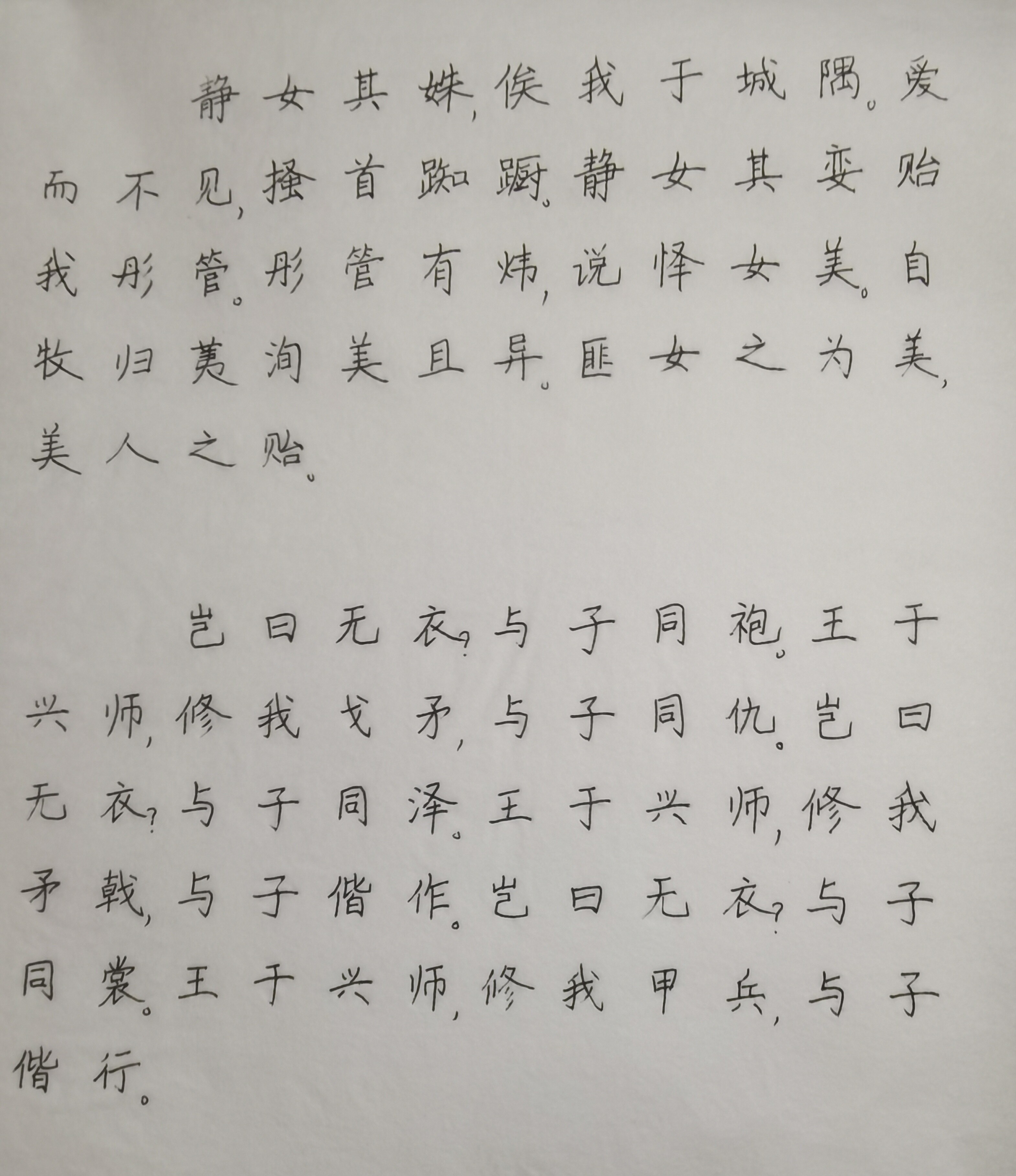 The image shows a piece of paper with handwritten Chinese text, likely an excerpt from a book or document. (Captioned by AI)